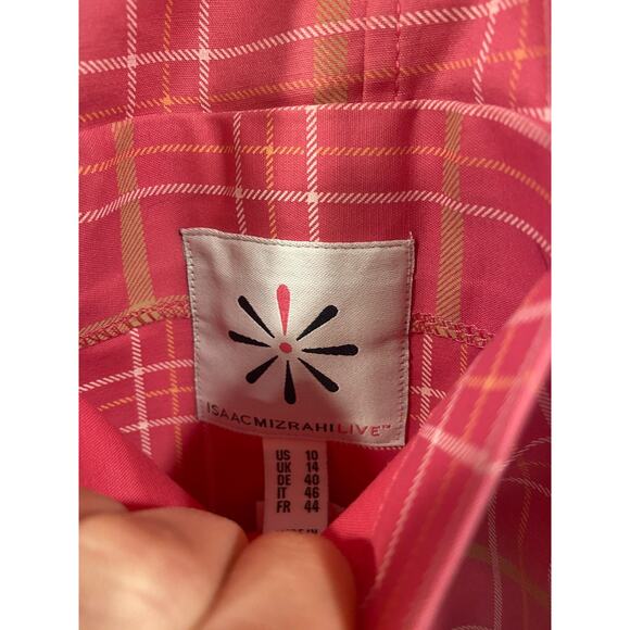 Isaac Mizrahi Reversible Jacket Sz 10 Pink Plaid Preppy Girlie - Picture 2 of 4